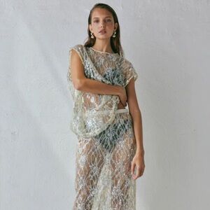 VRG GRL DEVYN SEQUIN MIDI SKIRT LACE 6